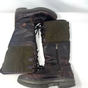 UGG S/N 1005578 Elsa Waterproof Leather Rain Snow Boots Olive Womens Size 7